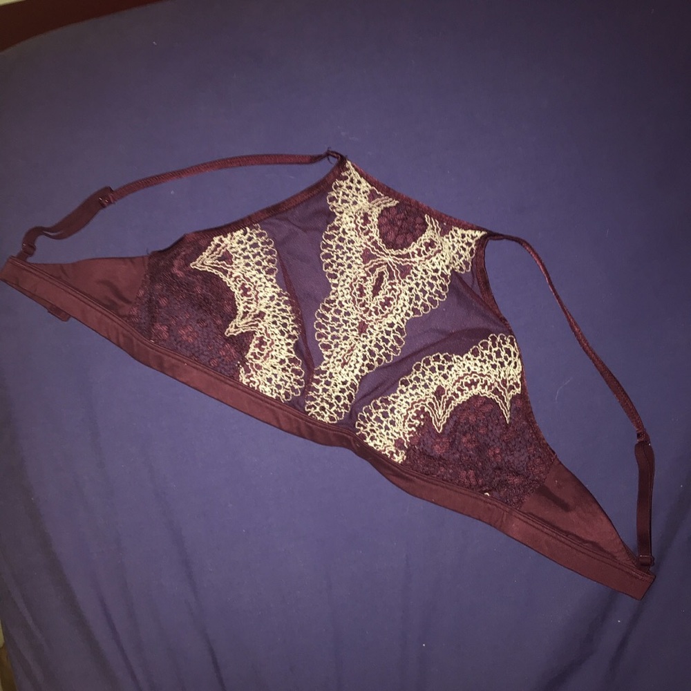 Burgundy Mesh Bralette